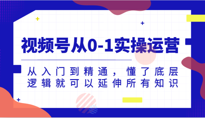 视频号从0-1实操运营，从入门到精通，懂了底层逻辑就可以延伸所有知识（更新2024.7）-东坡聊项目