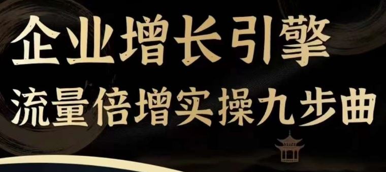 企业增长引擎流量倍增实操九步曲，一套课程帮你找到快速、简单、有效、可复制的获客+变现方式，-东坡聊项目