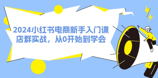 2024小红书电商新手入门课，店群实战，从0开始到学会（31节）-东坡聊项目