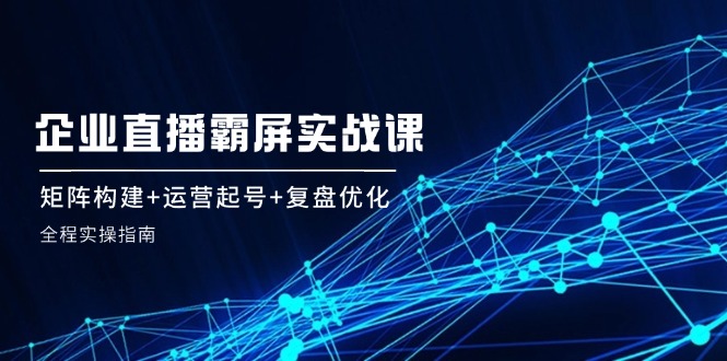 企业直播霸屏实战课：矩阵构建+运营起号+复盘优化，全程实操指南-东坡聊项目