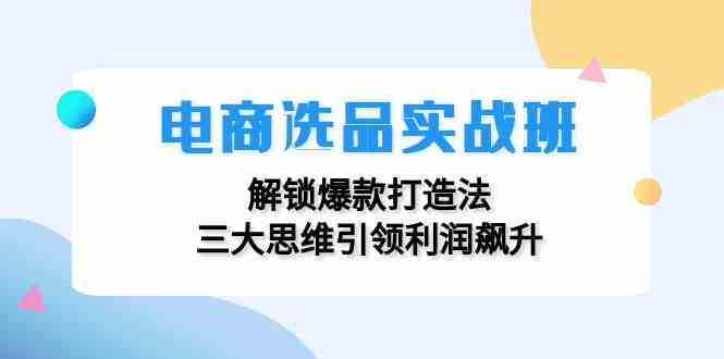 电商选品实战班：解锁爆款打造法，三大思维引领利润飙升-东坡聊项目